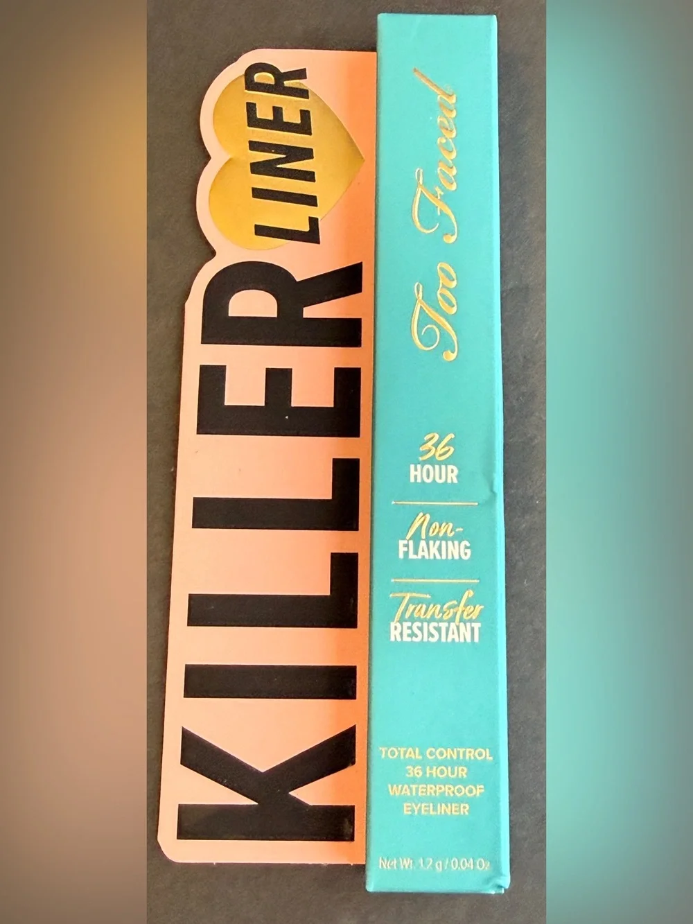 Too Faced Killer Liner 36H Waterproof Gel Eyeliner Killer Turquoise Blue NIB